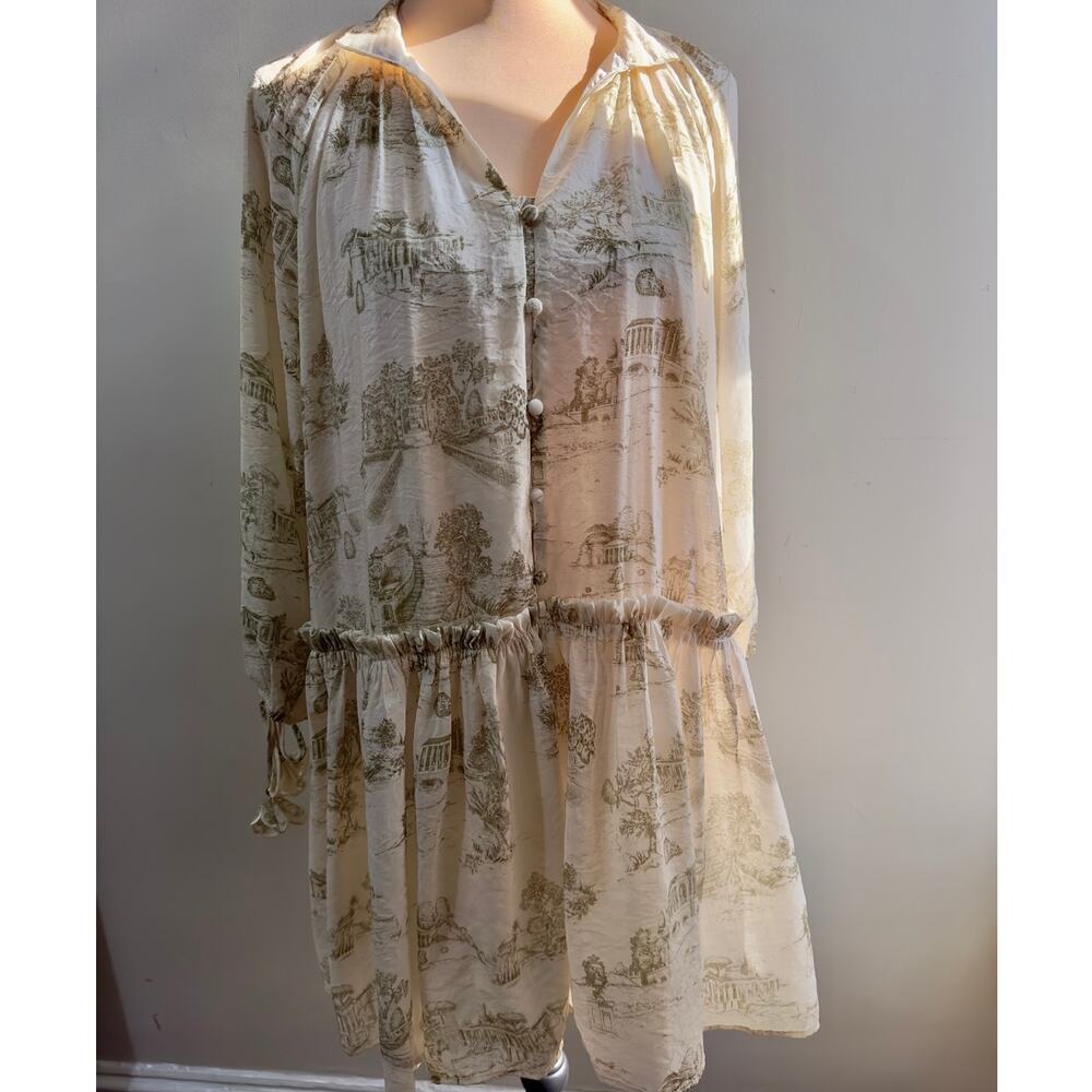 En Saison Leighton Toile Dress Cream Olive